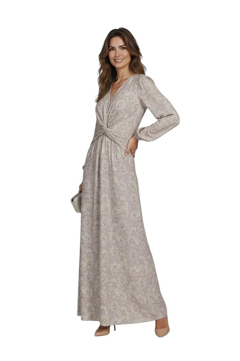 Saiph Maxikleid mit Blumenmuster in Beige