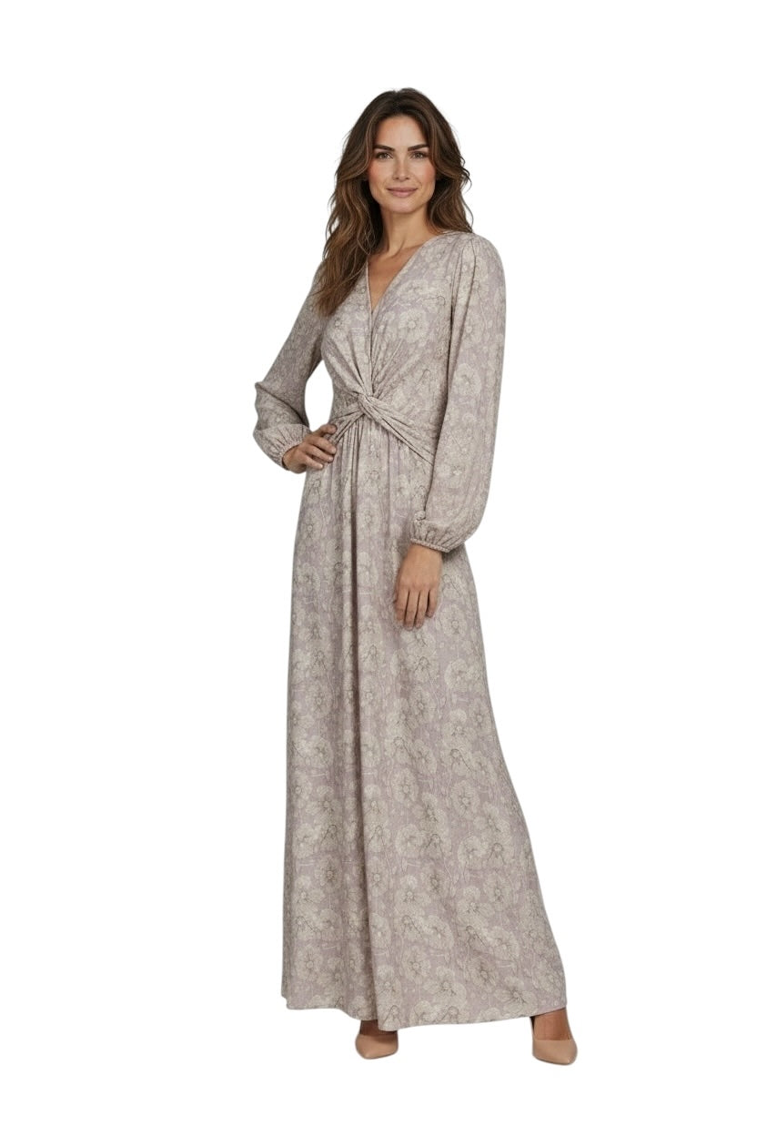 Saiph Maxikleid mit Blumenmuster in Beige