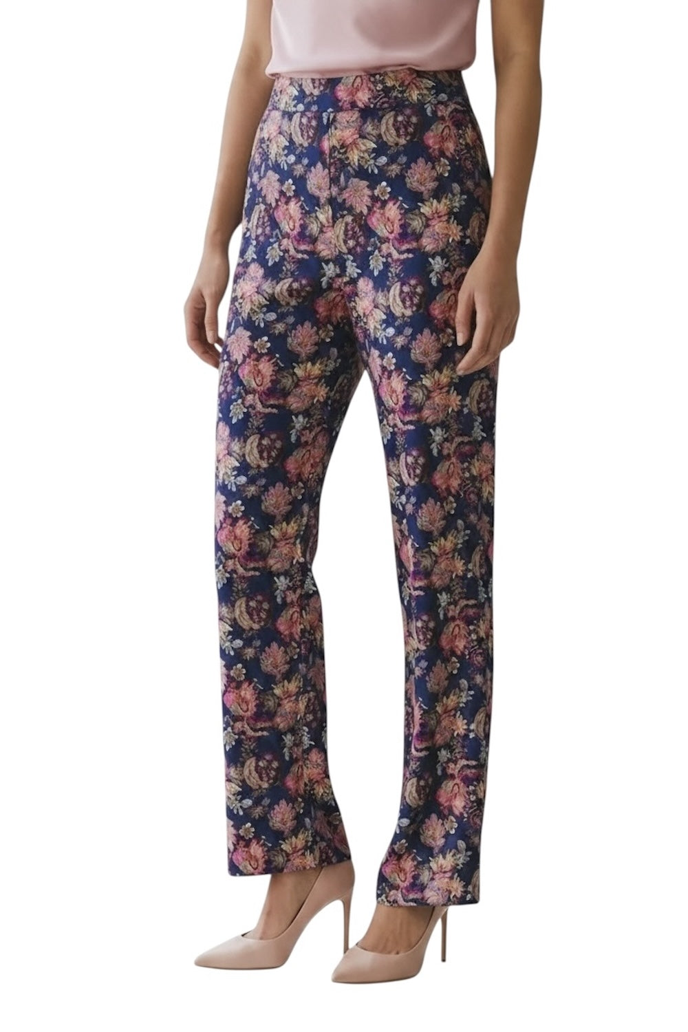 Pantaloni blu con stampa floreale Saiph