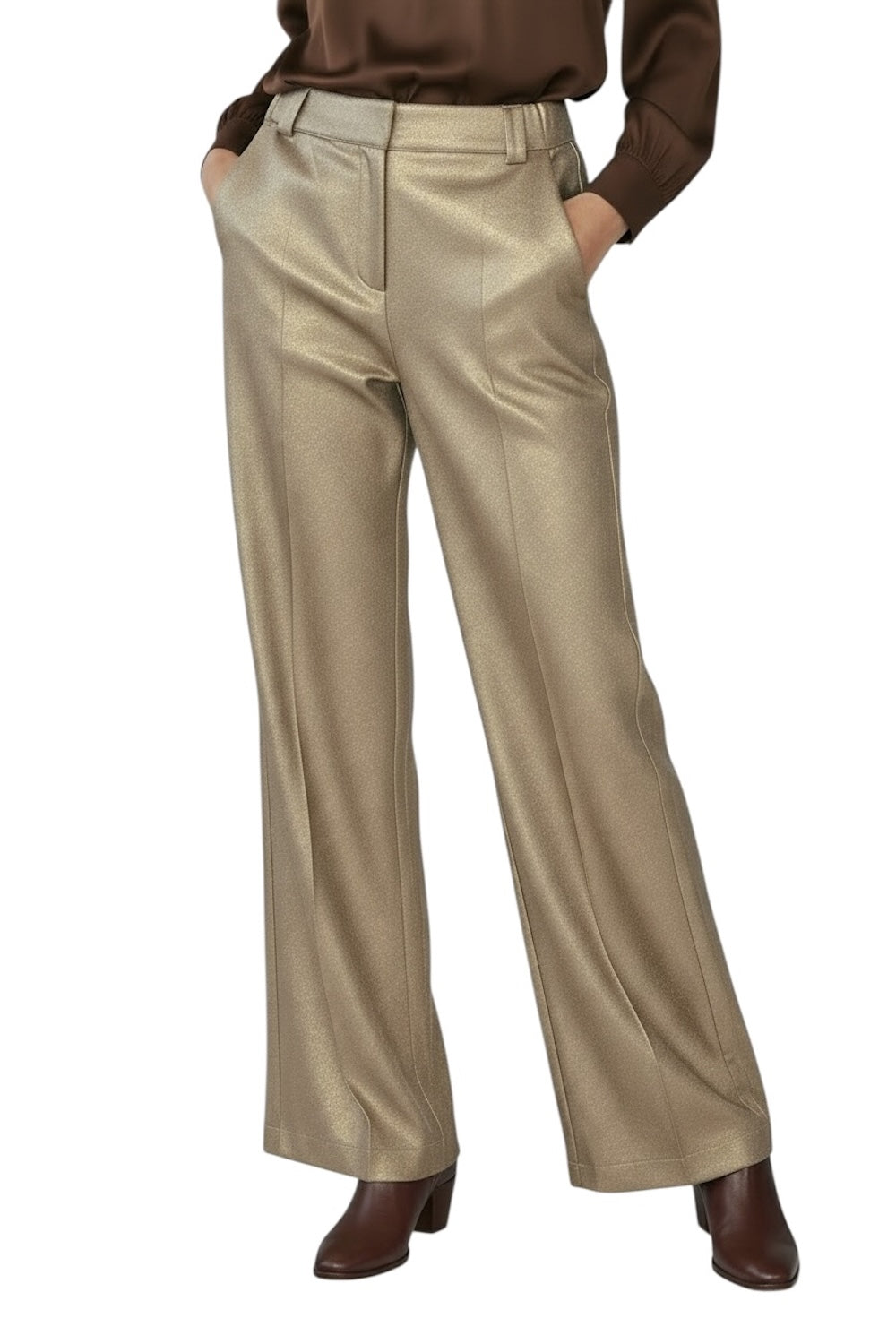 Pantaloni Maryley color oro