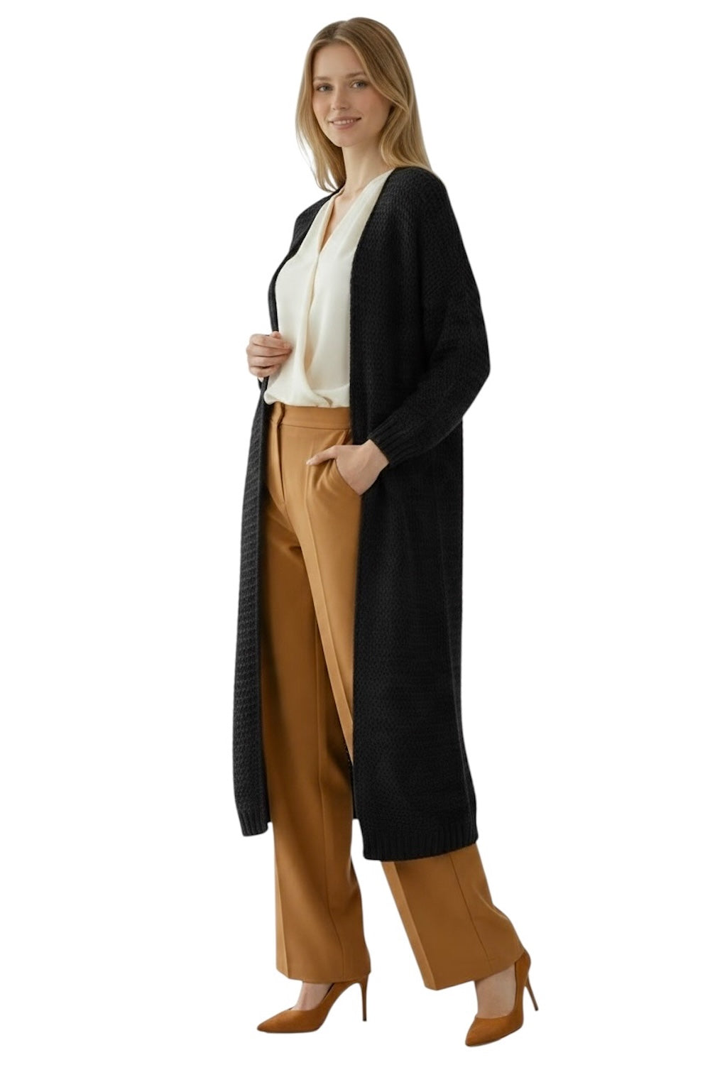 Saiph black long cardigan