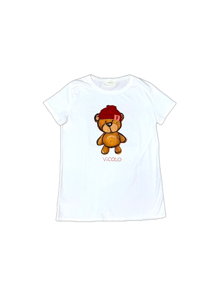 Vicolo hat bear white  t-shirt