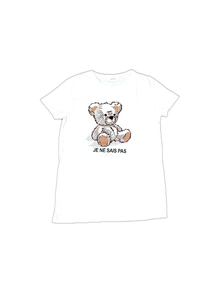 Vicolo brown bear white t-shirt