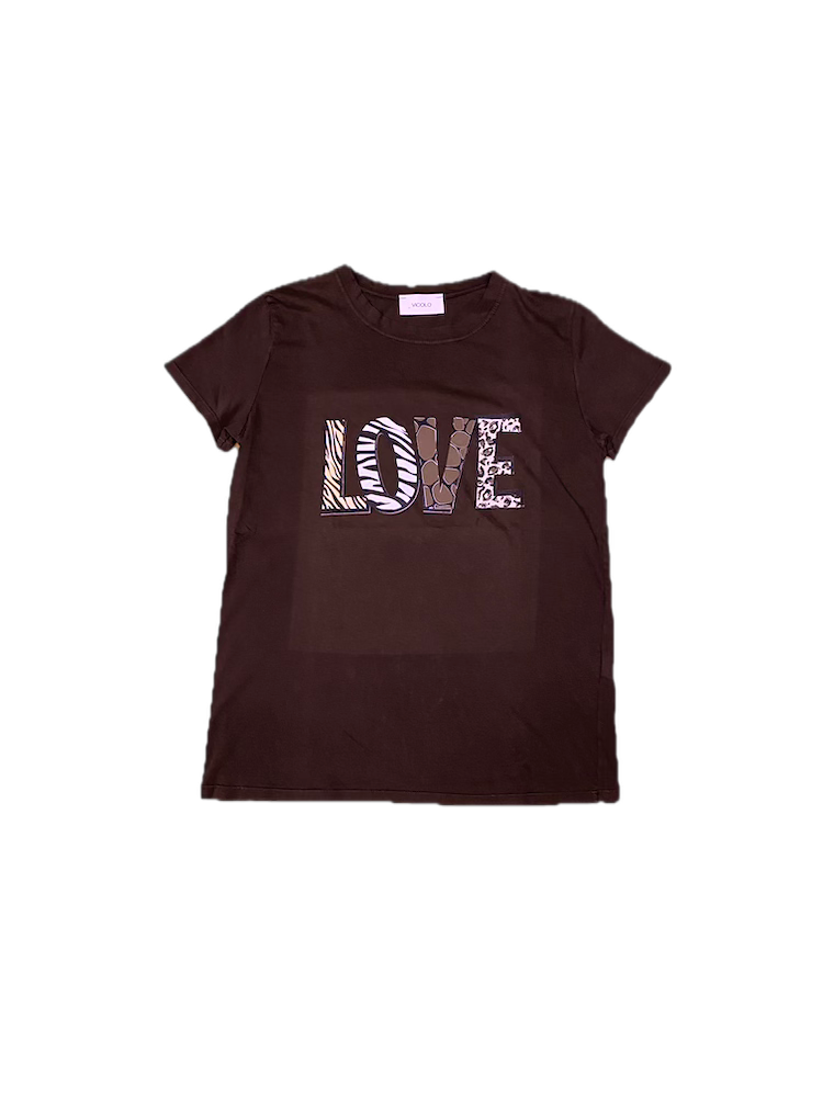 Vicolo love brown t-shirt