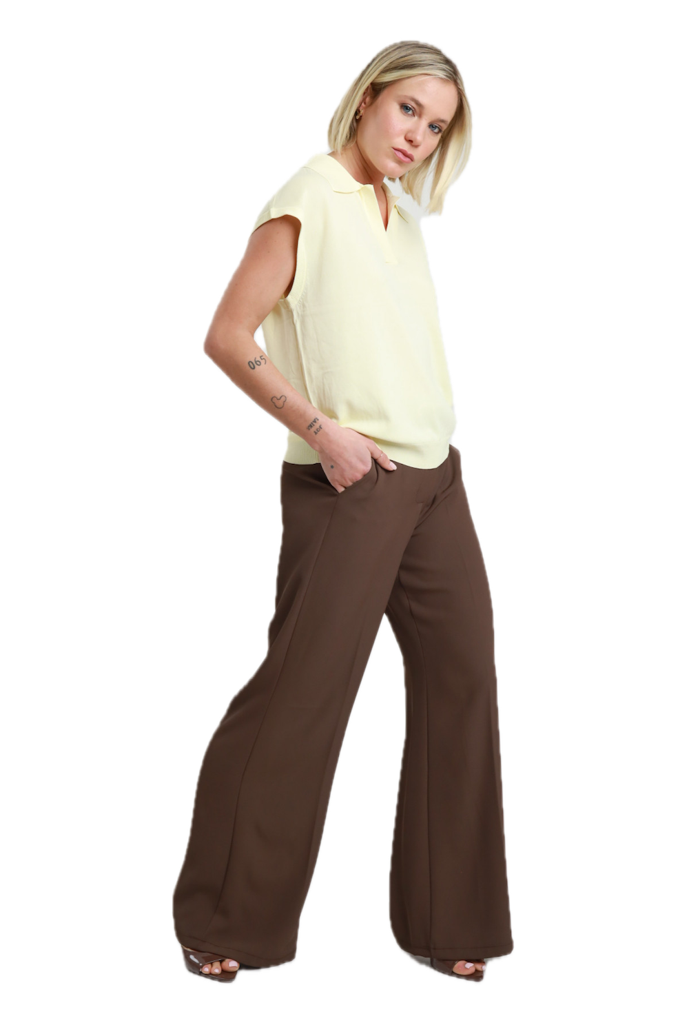 Pantaloni marroni Susy Mix