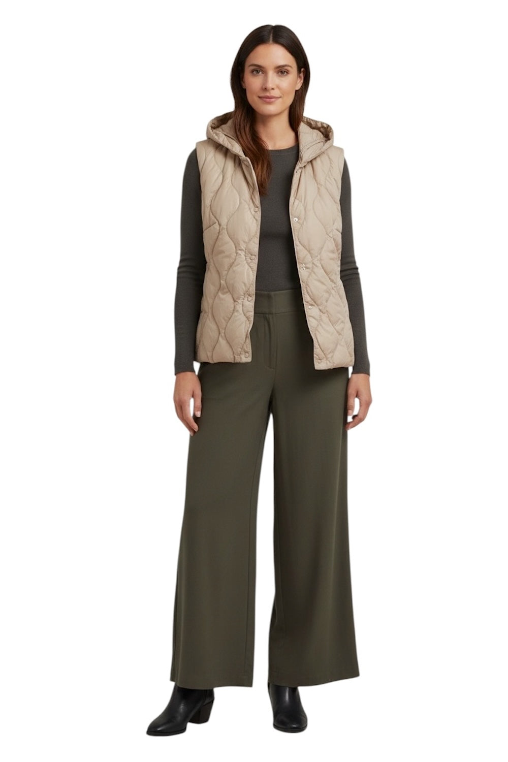 Vicolo beige hooded vest