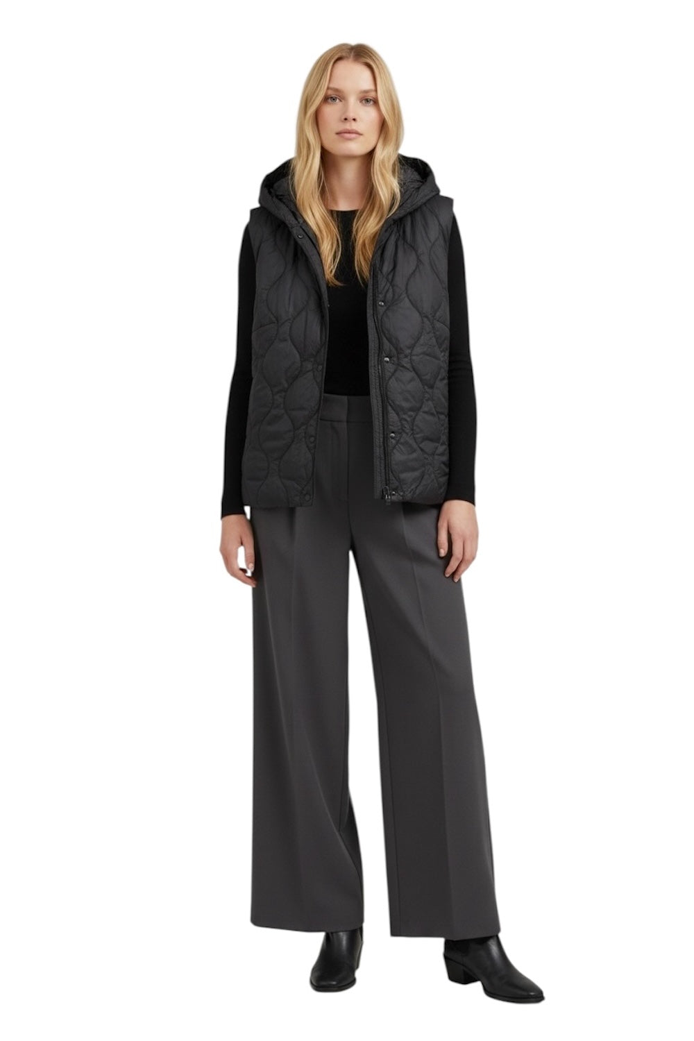 Vicolo black hooded vest