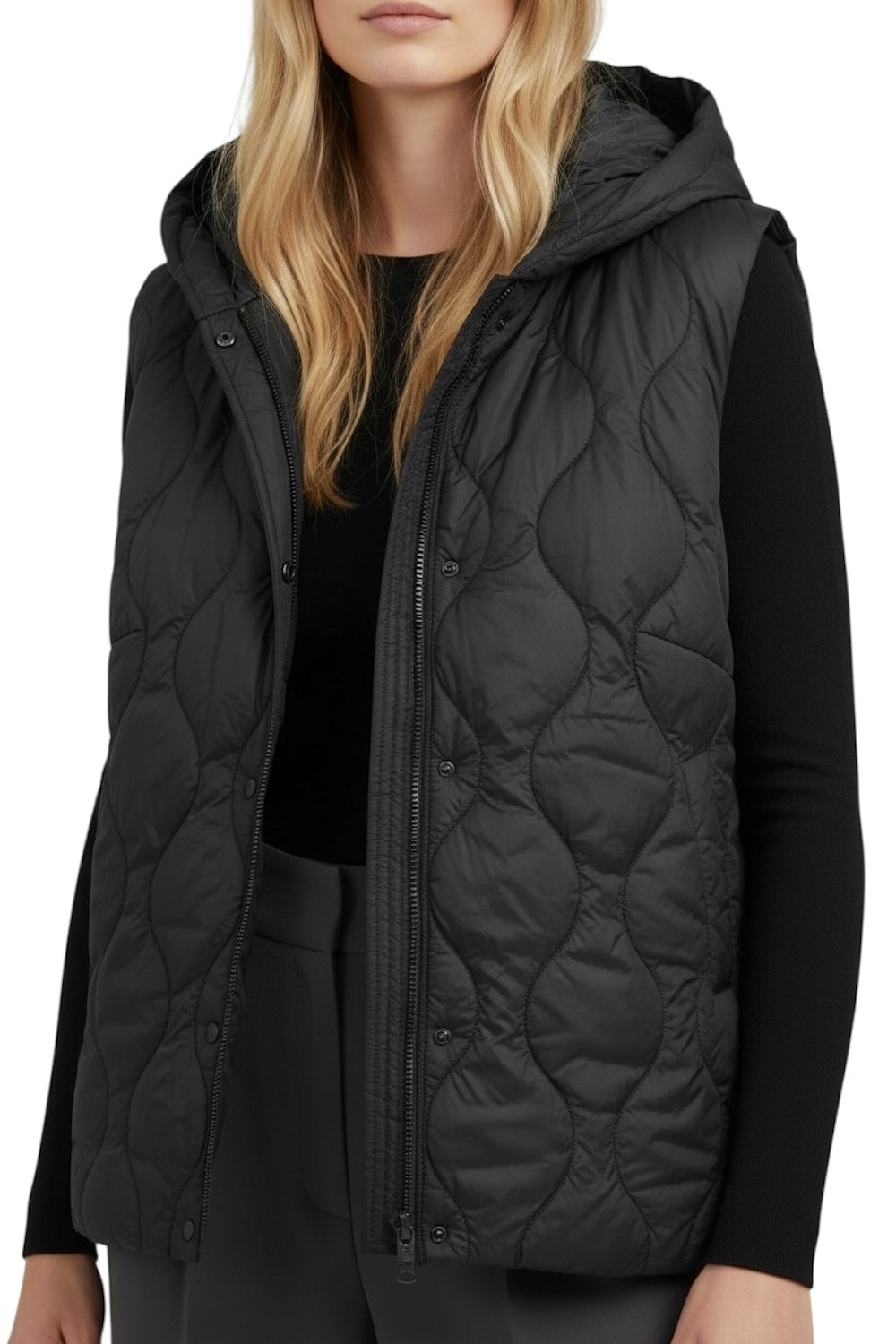 Vicolo black hooded vest