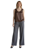 Vicolo dark brown top