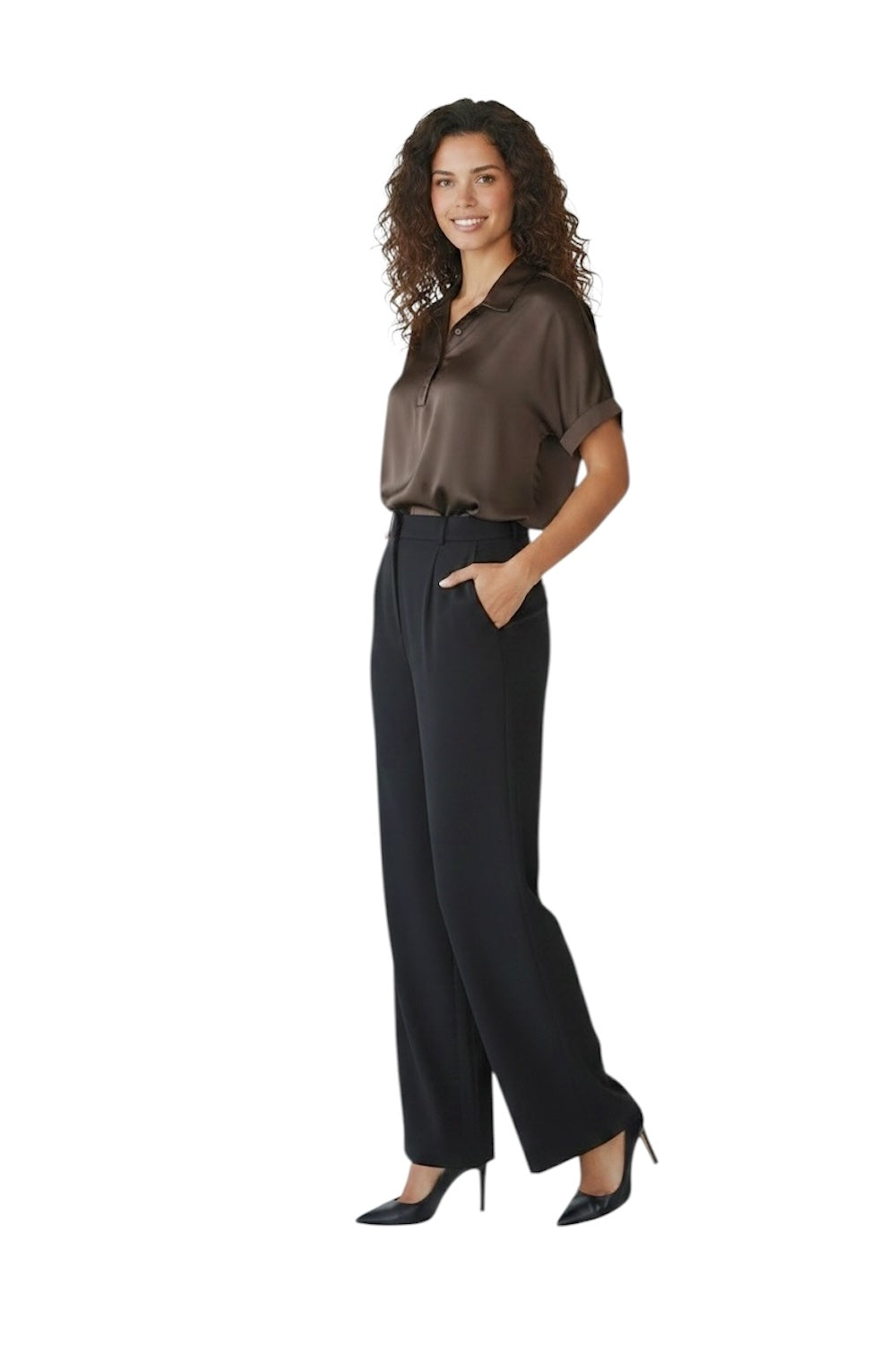 Vicolo dark brown polo shirt