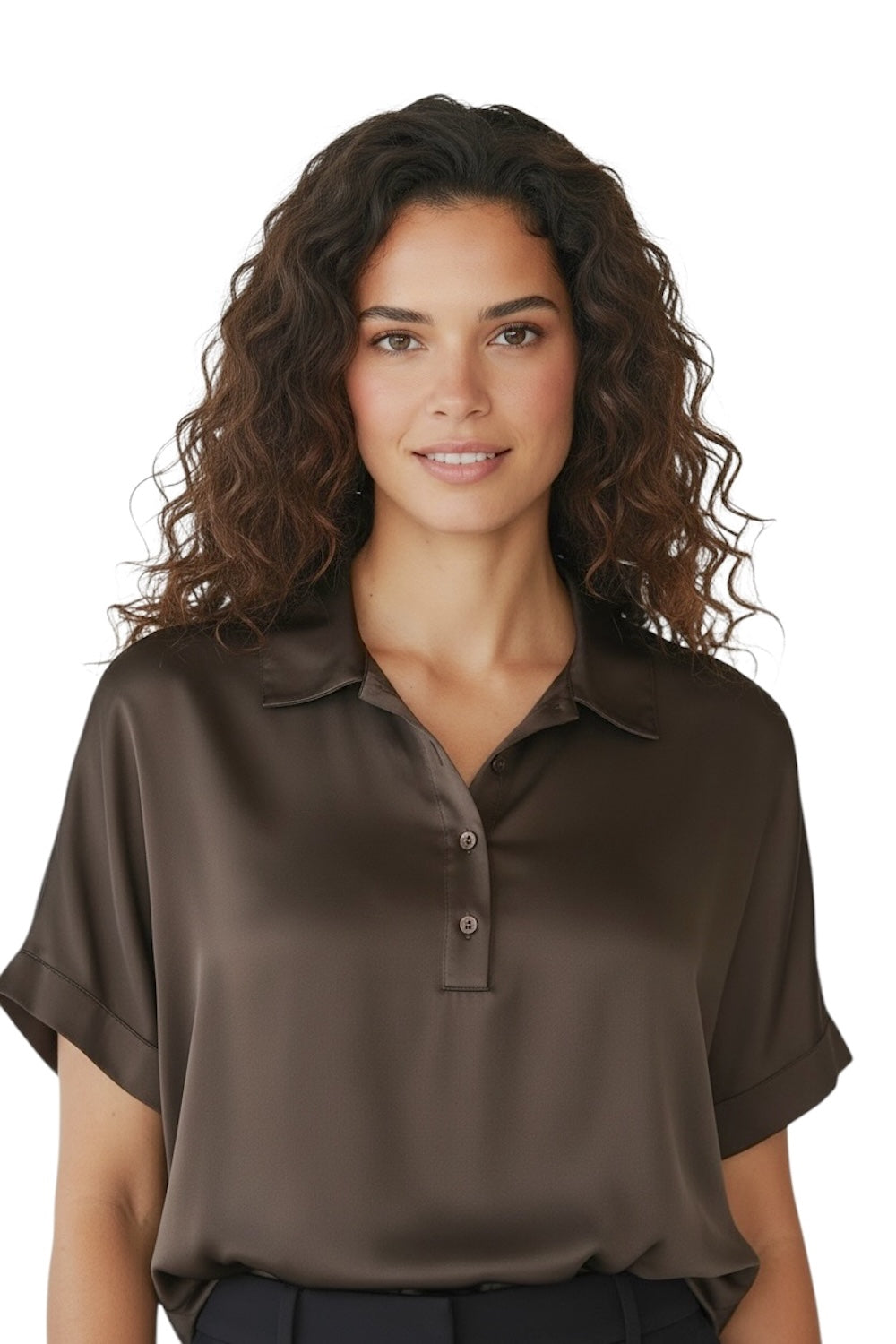 Vicolo dark brown polo shirt