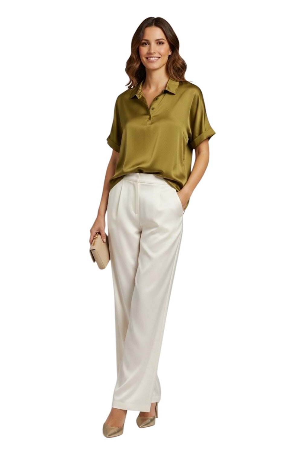 Vicolo olive polo shirt