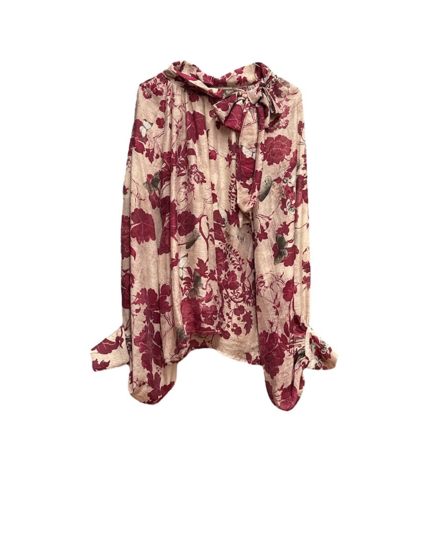 Vicolo india red floral print shirt