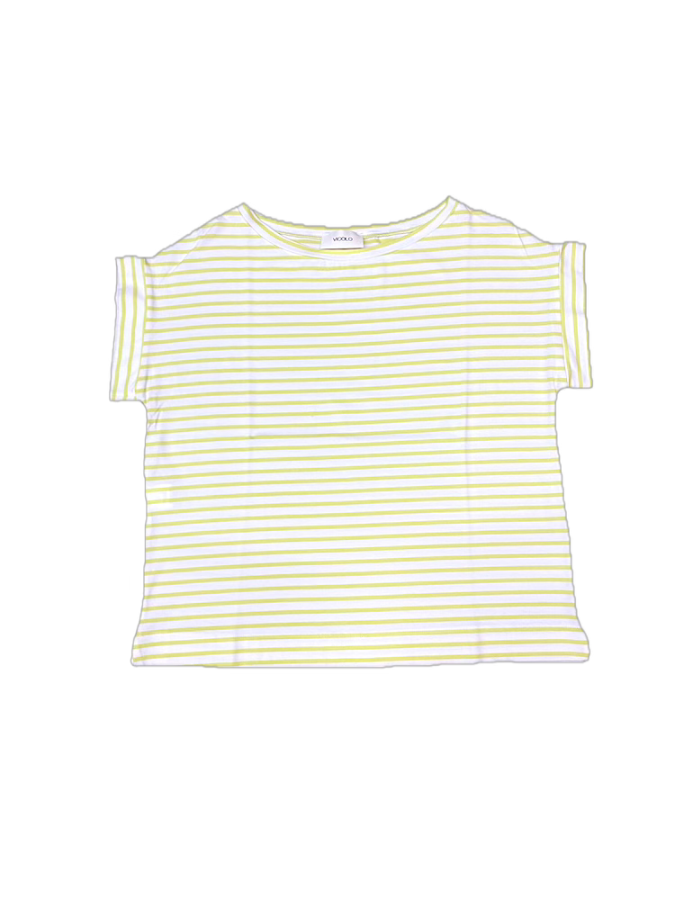 Vicolo lime and white line t-shirt