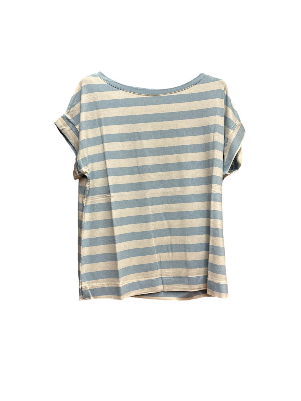 Vicolo sky blue wide striped t-shirt