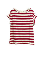 Vicolo red wide striped t-shirt