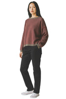 Le îls chocolate bordeaux line cashmere pullover
