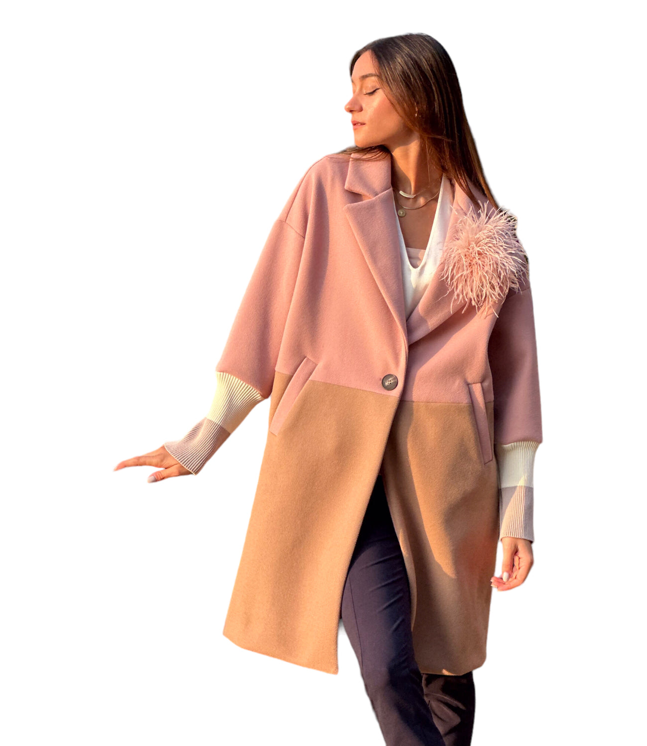 Maryley camel/ pink jacket