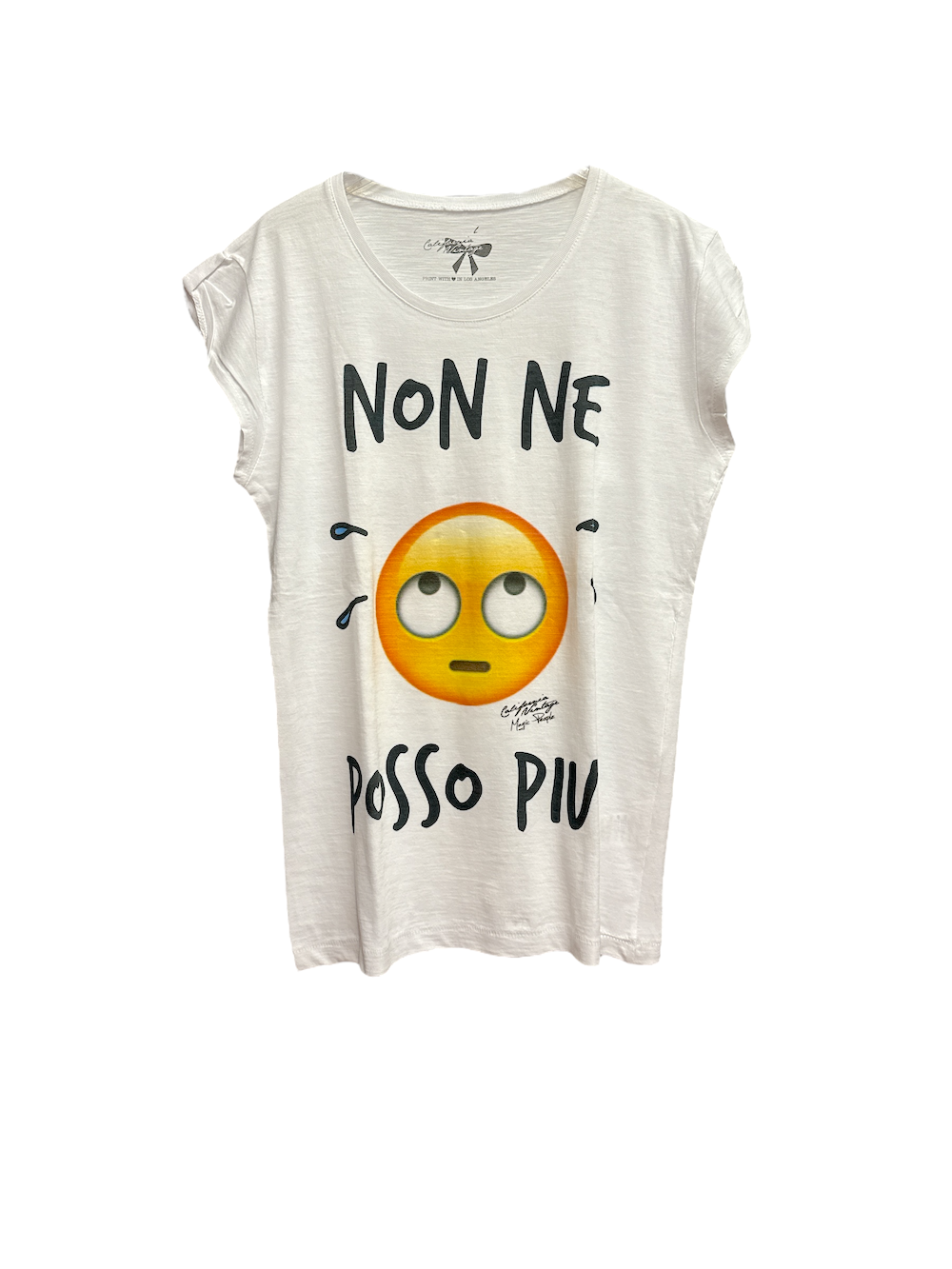 California Vintage non ne posso piu' white t-shirt