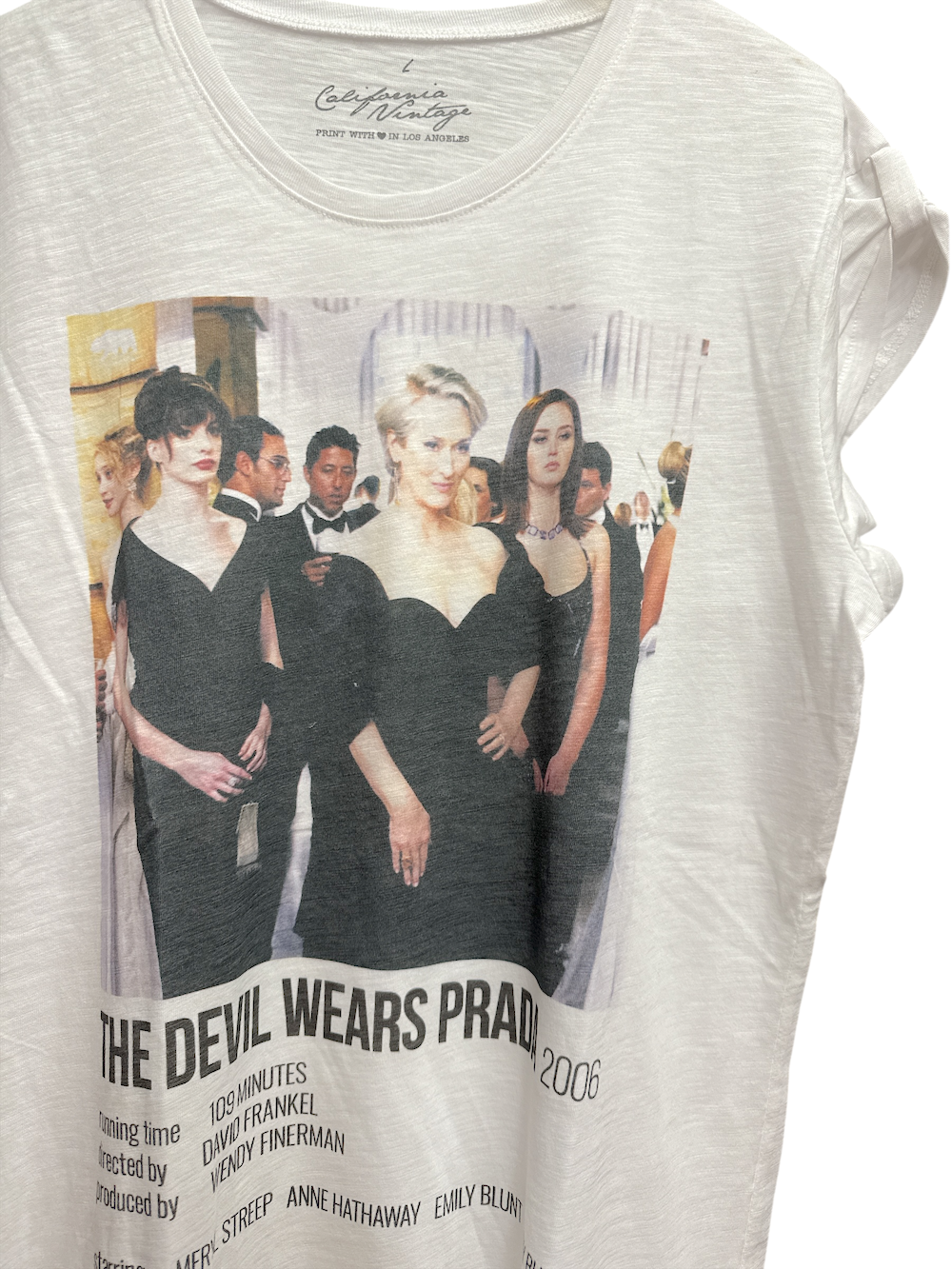California Vintage the devil wears prada white t-shirt