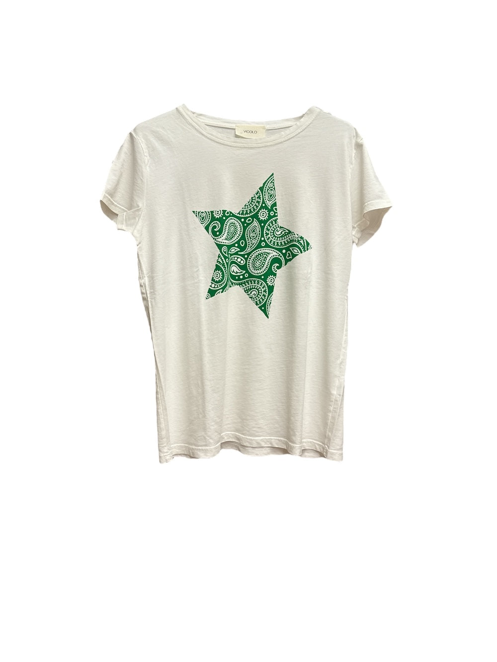 Vicolo green star white t-shirt