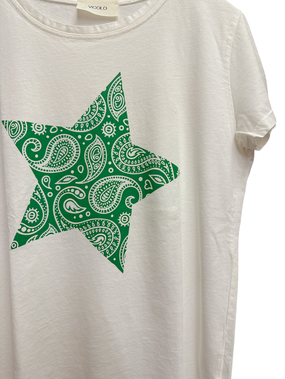 Vicolo green star white t-shirt
