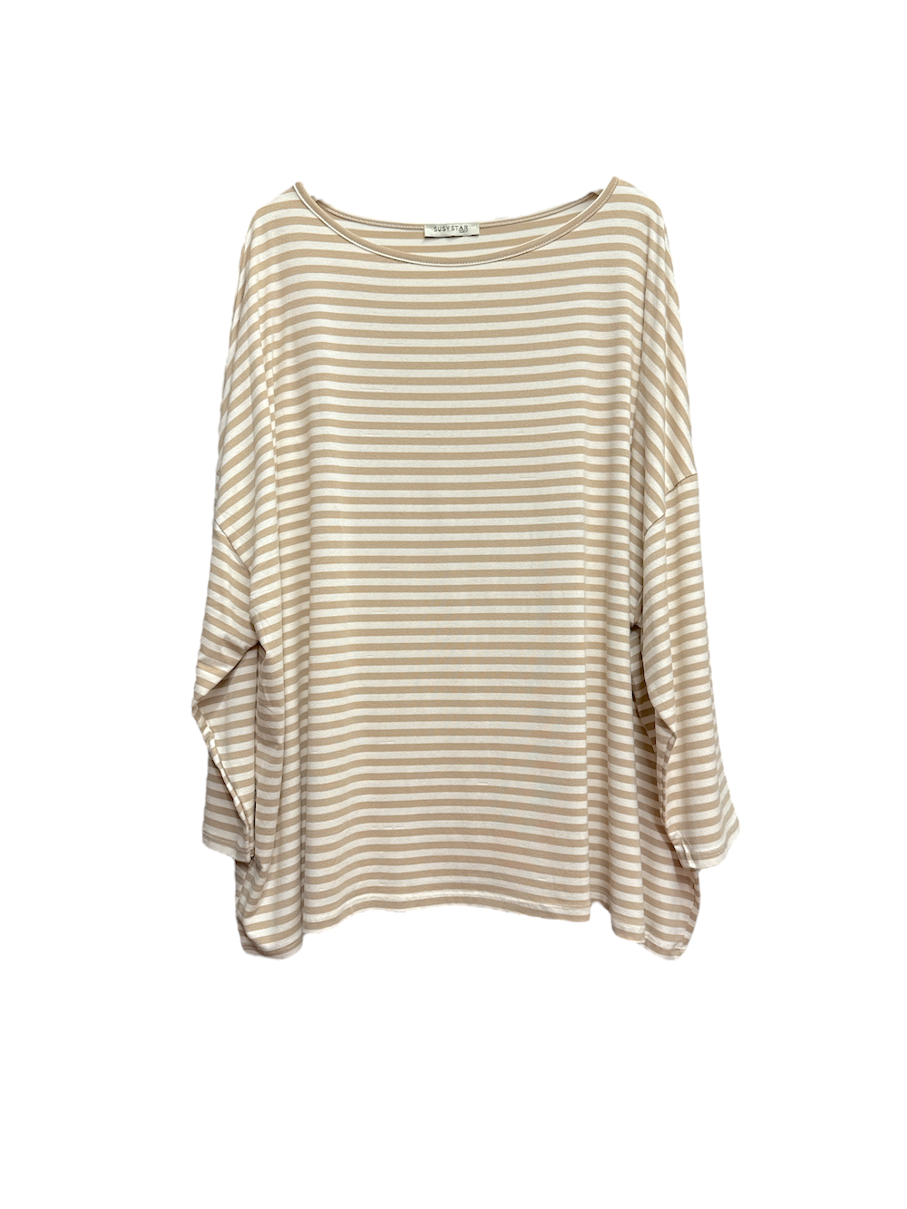 Susy Star white beige line t-shirt