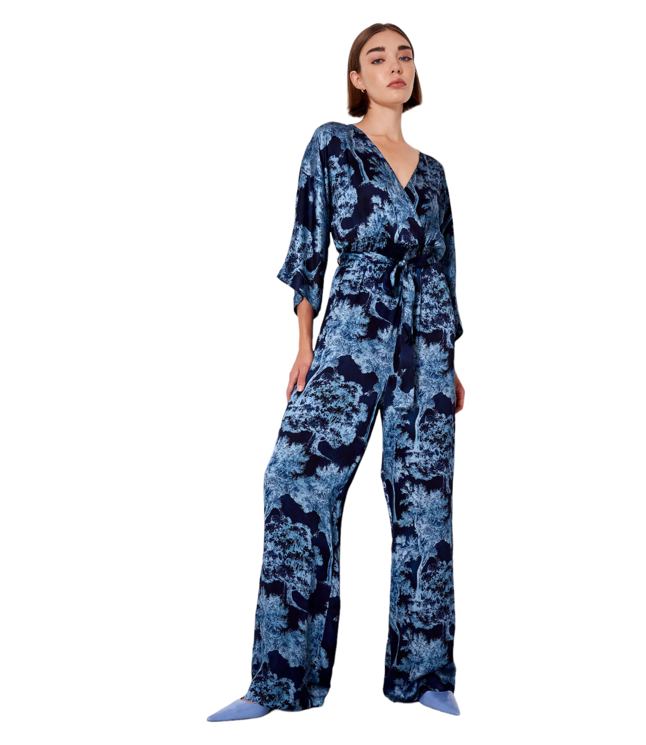 Vicolo blue flower jumpsuit