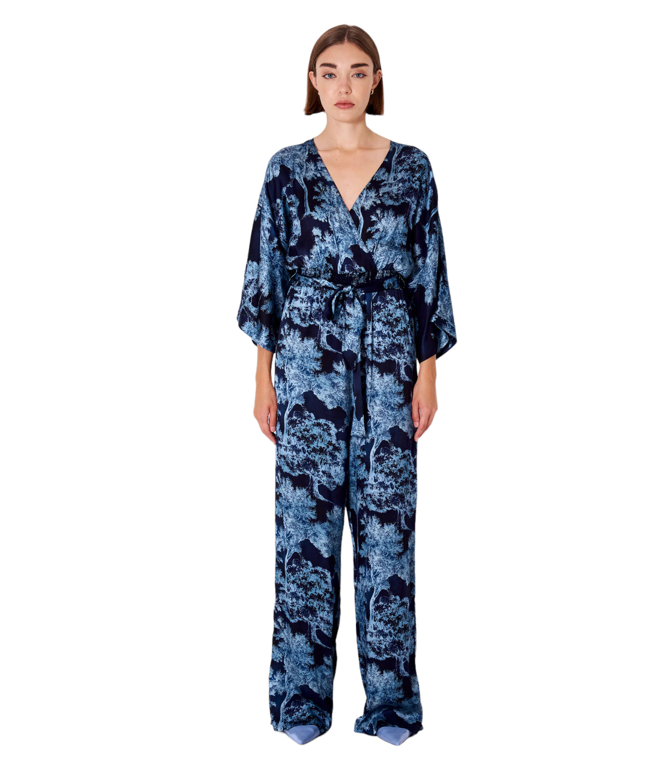 Vicolo blue flower jumpsuit