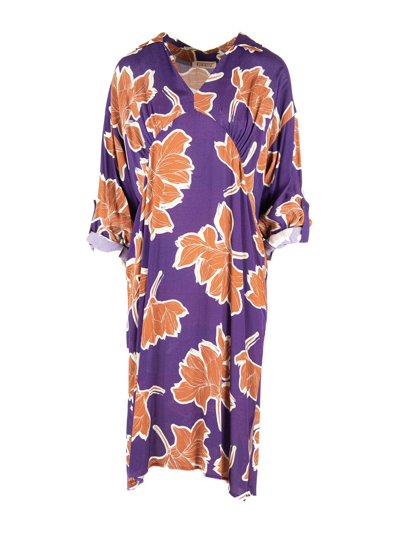 Kontatto purple sand floral dress