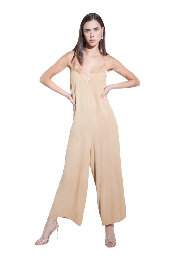 Kikisix camel jumpsuit