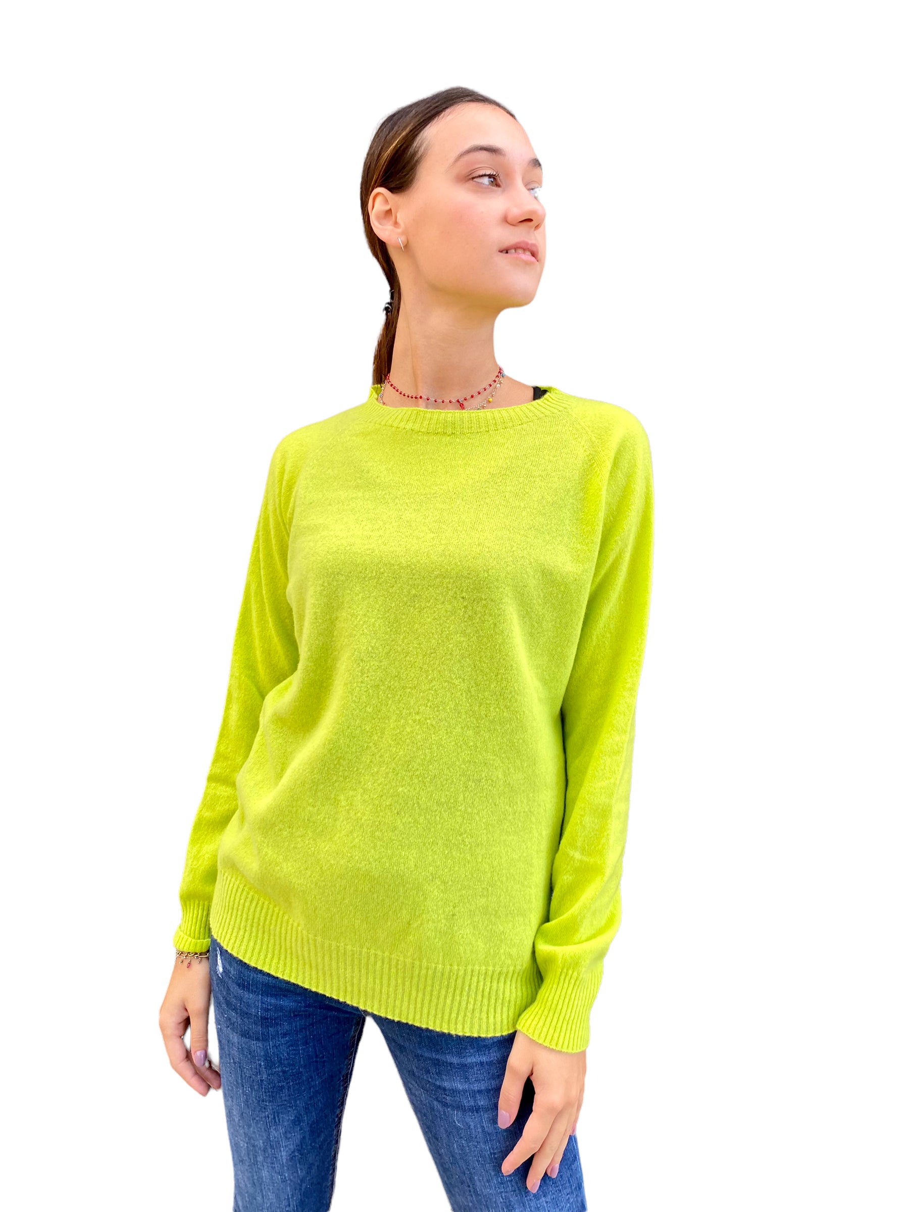 Vicolo lime cashmere pullover