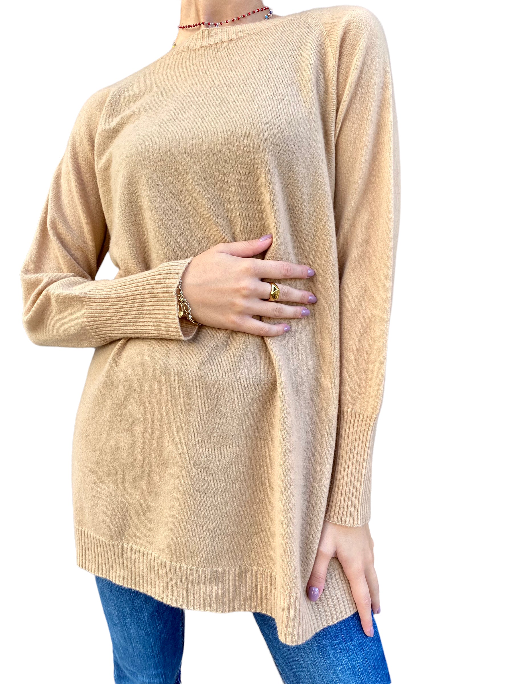 Vicolo long camel cashmere pullover