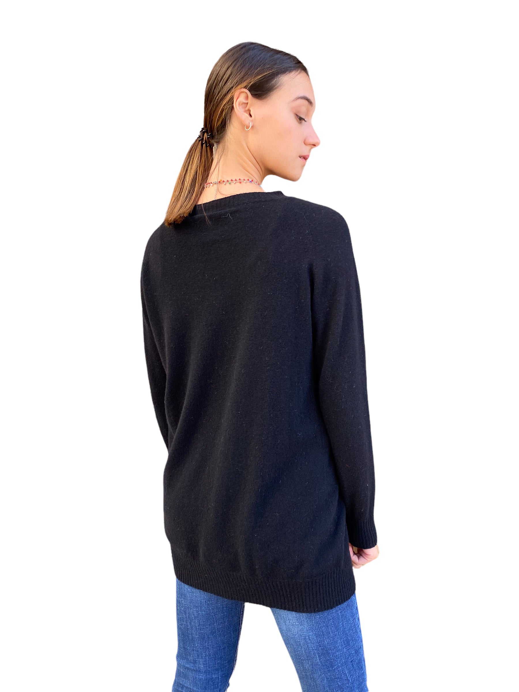 Vicolo long black cashmere pullover