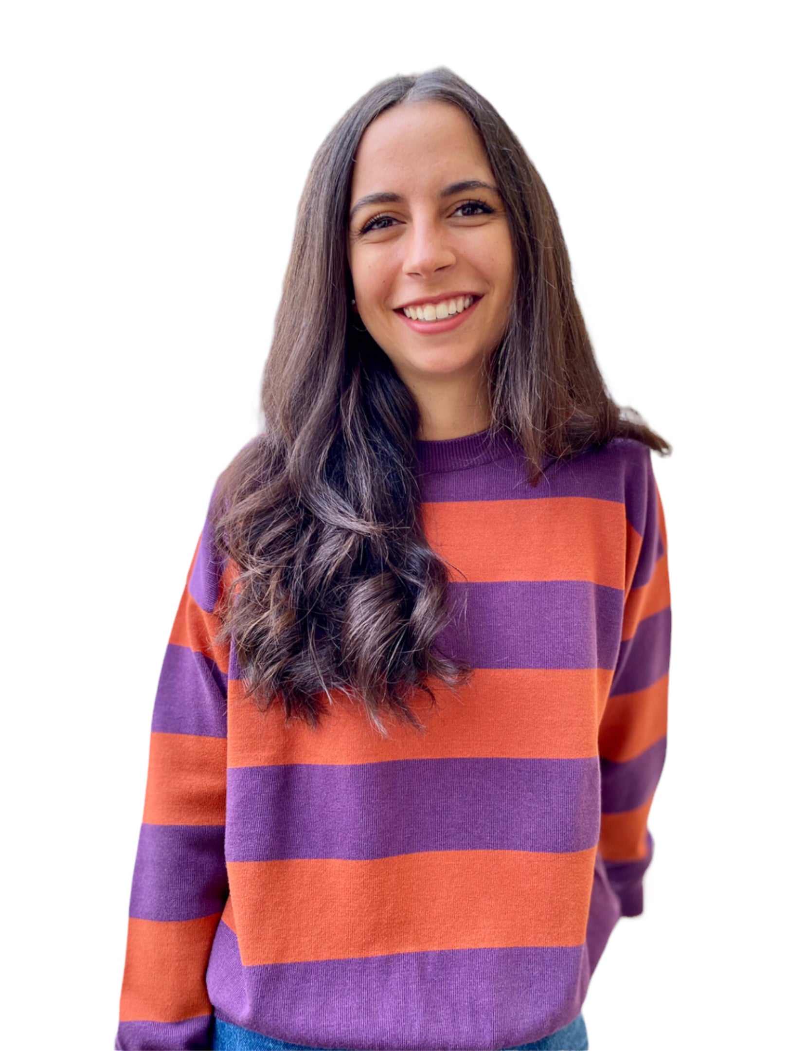 Vicolo purple rust stripped pullover
